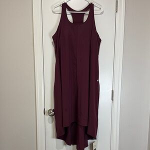 HALARA Wine High Low Sleeveless Dress